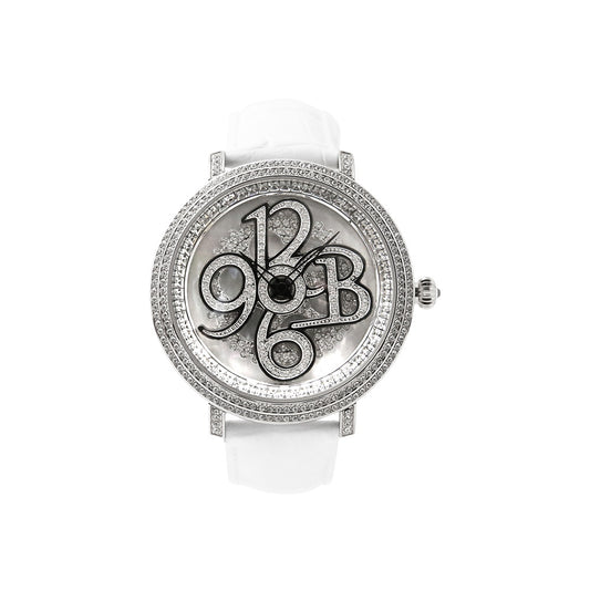 NUMBER 46MM WHITE x SILVER <革ベルト>