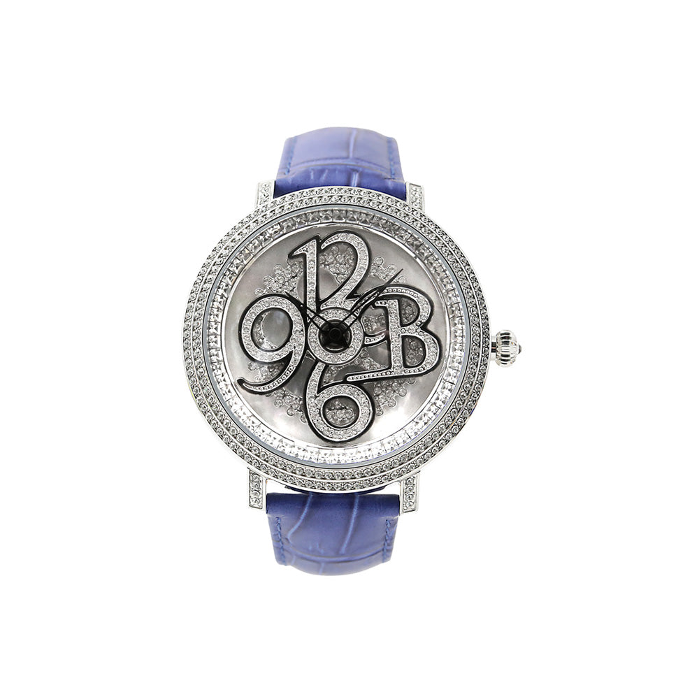 NUMBER 46MM BLUE x SILVER <革ベルト> 230123