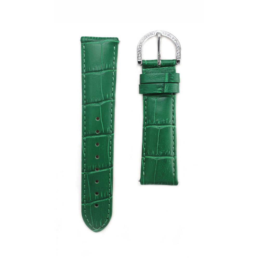BELT 46MM GREEN x SILVER <革ベルト>