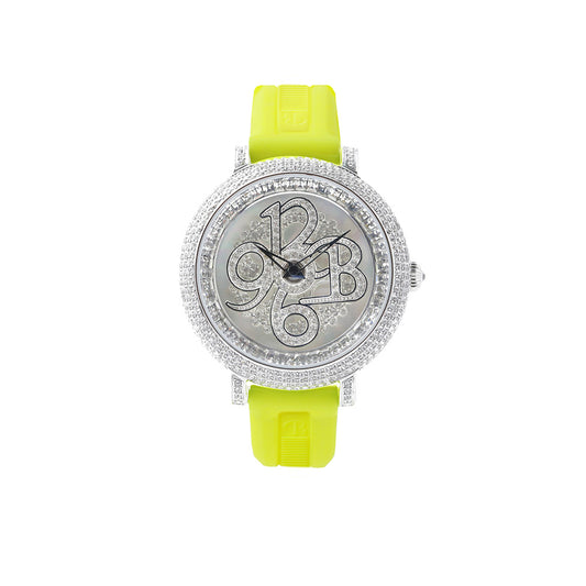 NUMBER 40MM FRESH YELLOW×SILVER <シリコンベルト>