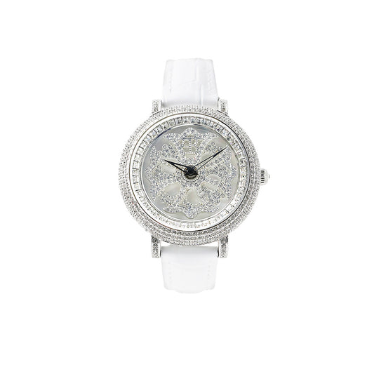 LILY 40MM WHITE x SILVER <革ベルト>