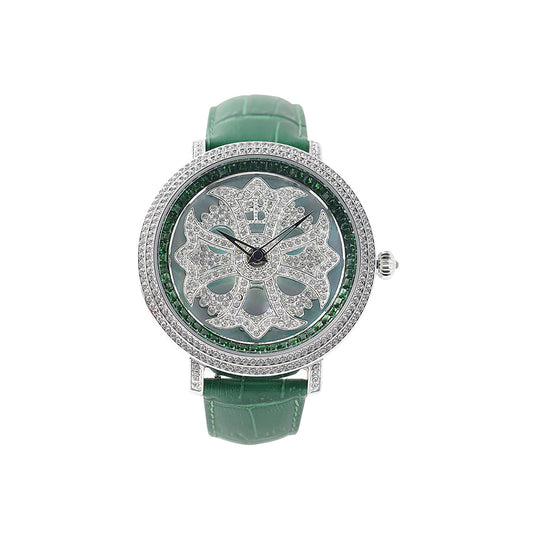 LILY 46MM GREEN x SILVER <革ベルト>