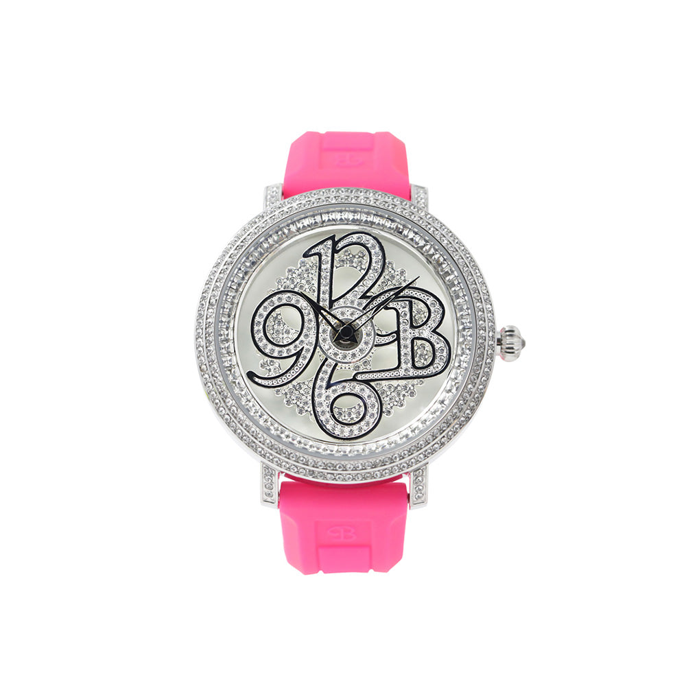 NUMBER 46MM FRESH PINK×SILVER <シリコンベルト>