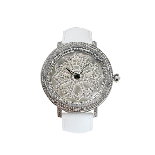 LILY 46MM WHITE x SILVER <革ベルト>