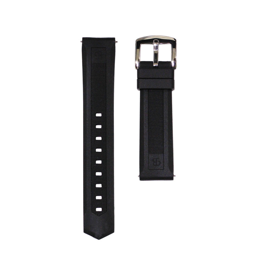 BELT 46MM BLACK×SILVER <シリコンベルト>