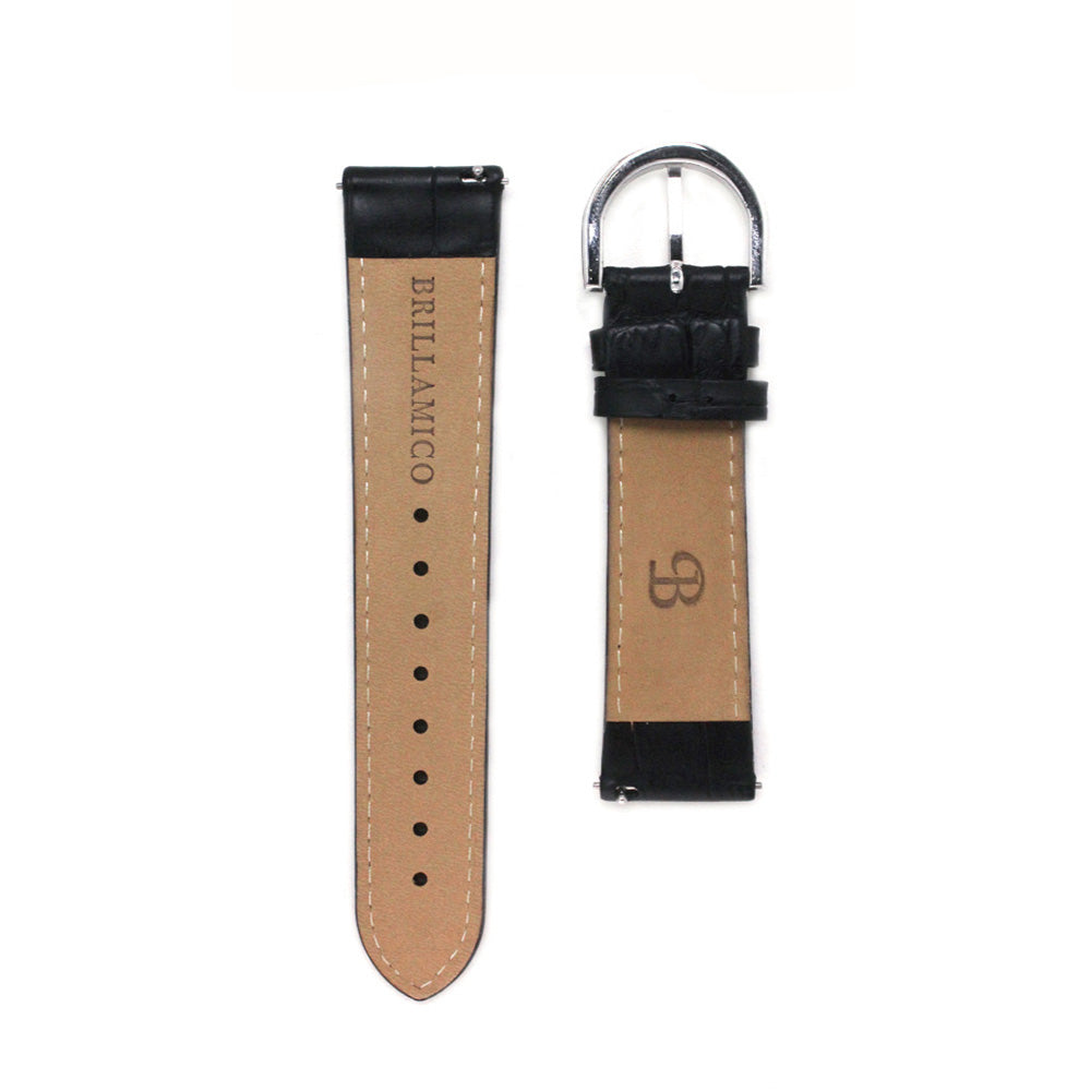 BELT 46MM BLACK x SILVER <革ベルト>