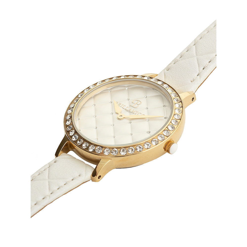 QUILT WHITE×GOLD <キルティングベルト>220531003