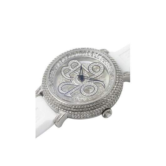 NUMBER 40MM WHITE×SILVER <シリコンベルト>