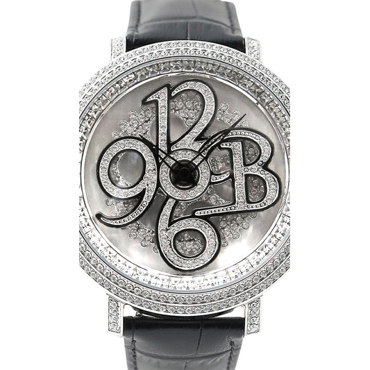 NUMBER 46MM BLACK x SILVER <革ベルト>