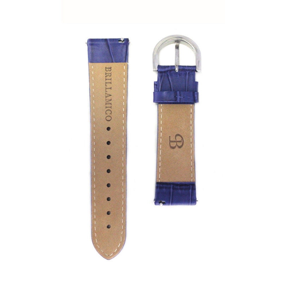BELT 46MM BLUE x SILVER <革ベルト>
