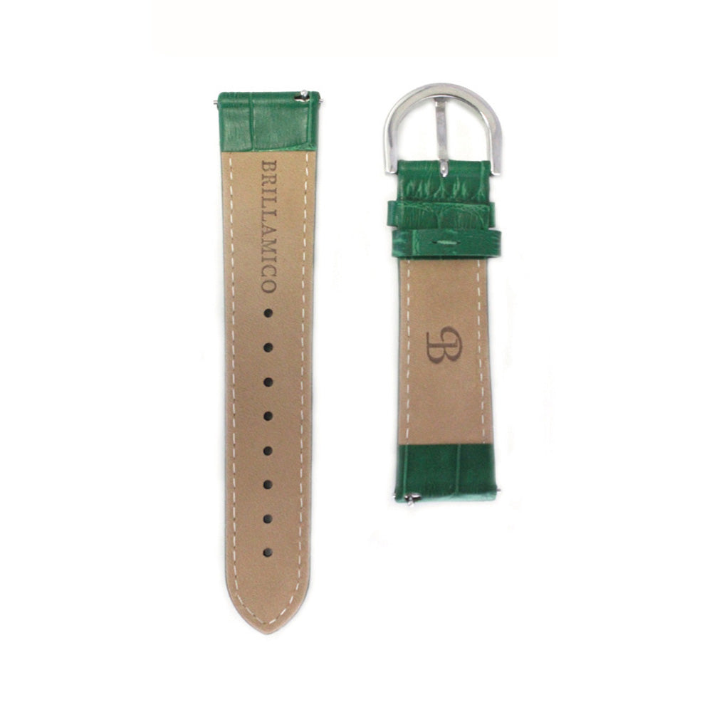 BELT 46MM GREEN x SILVER <革ベルト>