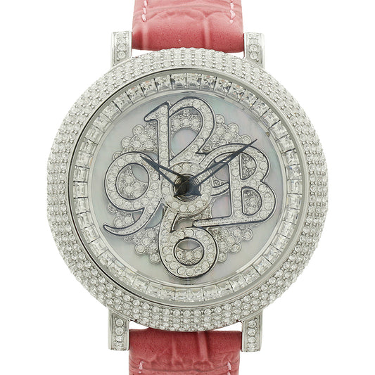 NUMBER 40MM PINK×SILVER <革ベルト>