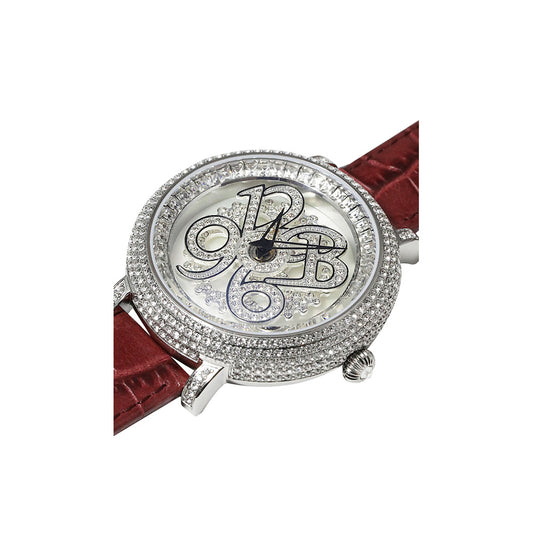 NUMBER 40MM ROUGE×SILVER <革ベルト>