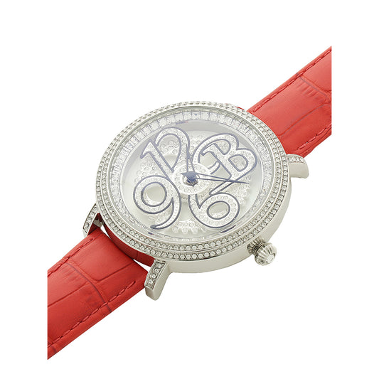 NUMBER 46MM RED x SILVER<革ベルト>