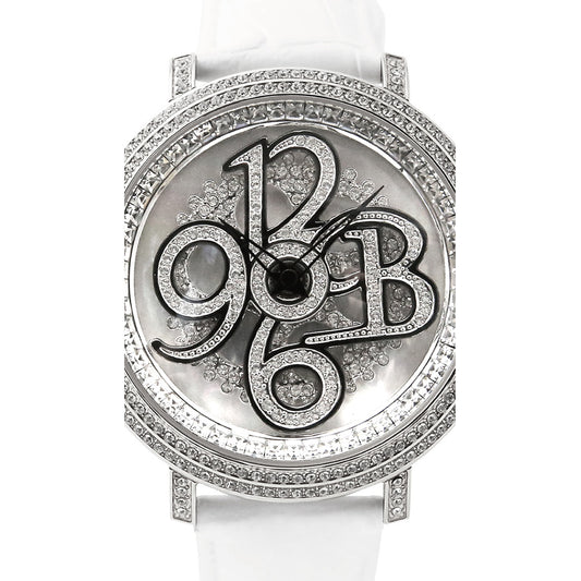 NUMBER 46MM WHITE x SILVER <革ベルト>