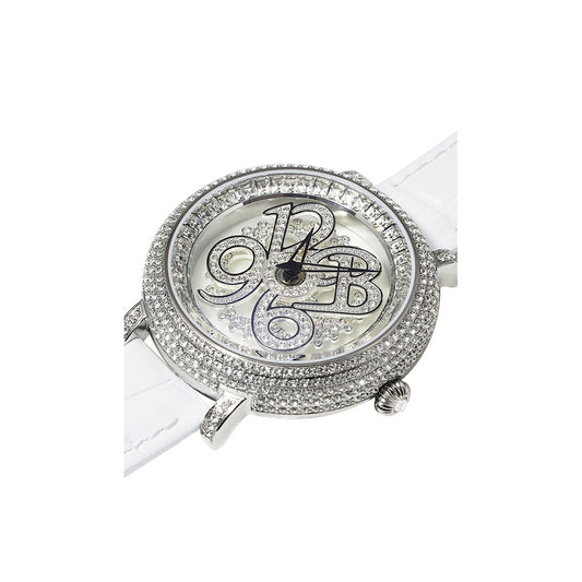 NUMBER 40MM WHITE×SILVER <革ベルト>