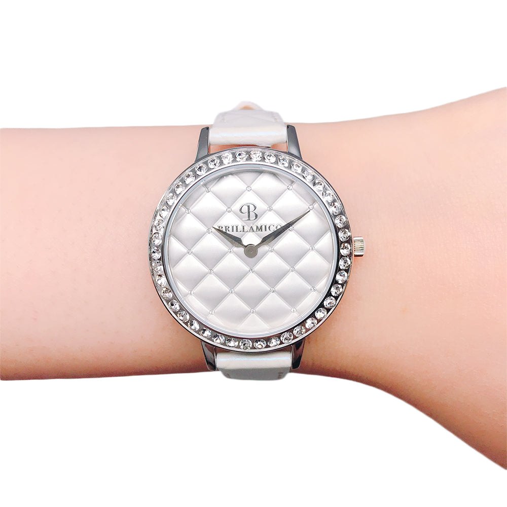 QUILT WHITE×SILVER <キルティングベルト>220531004