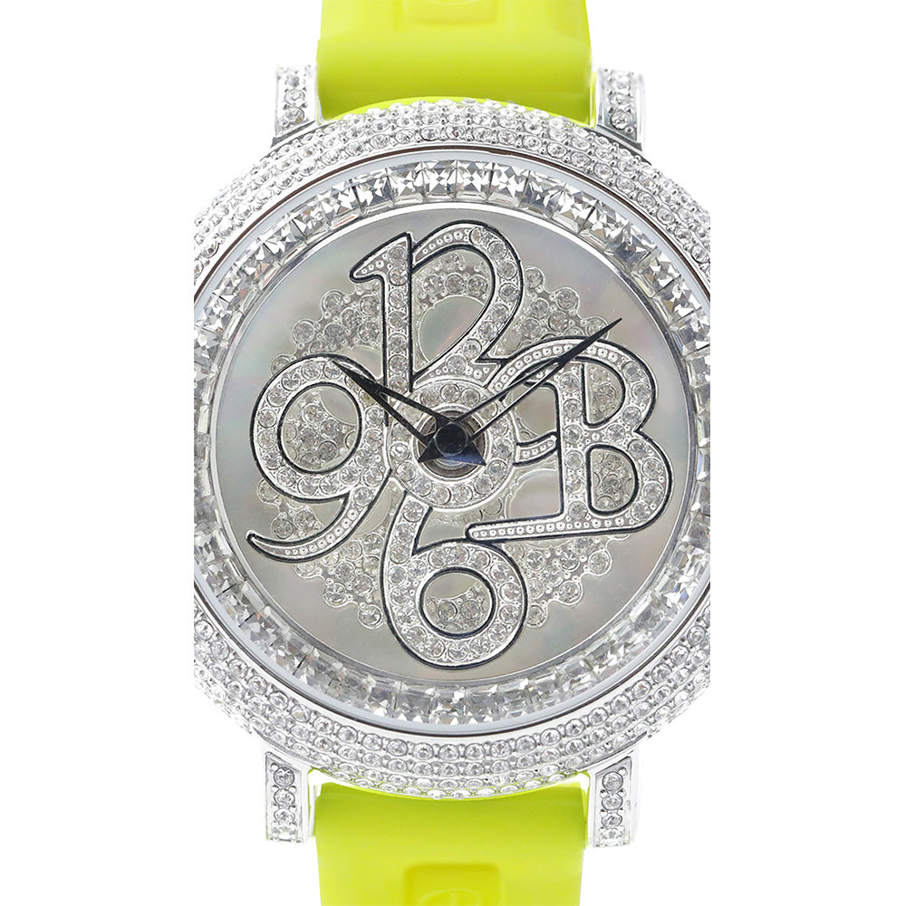 NUMBER 40MM FRESH YELLOW×SILVER <シリコンベルト>