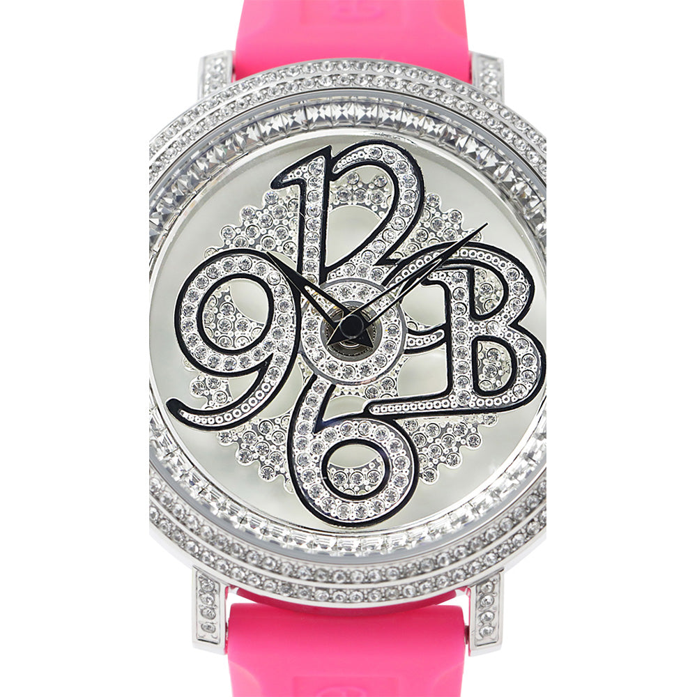 NUMBER 46MM FRESH PINK×SILVER <シリコンベルト>