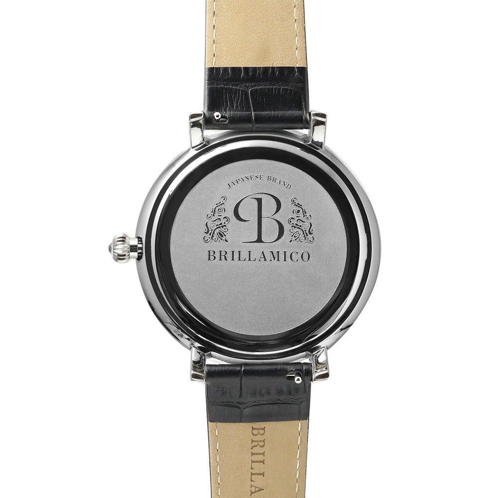 NUMBER 46MM BLACK x SILVER <革ベルト>
