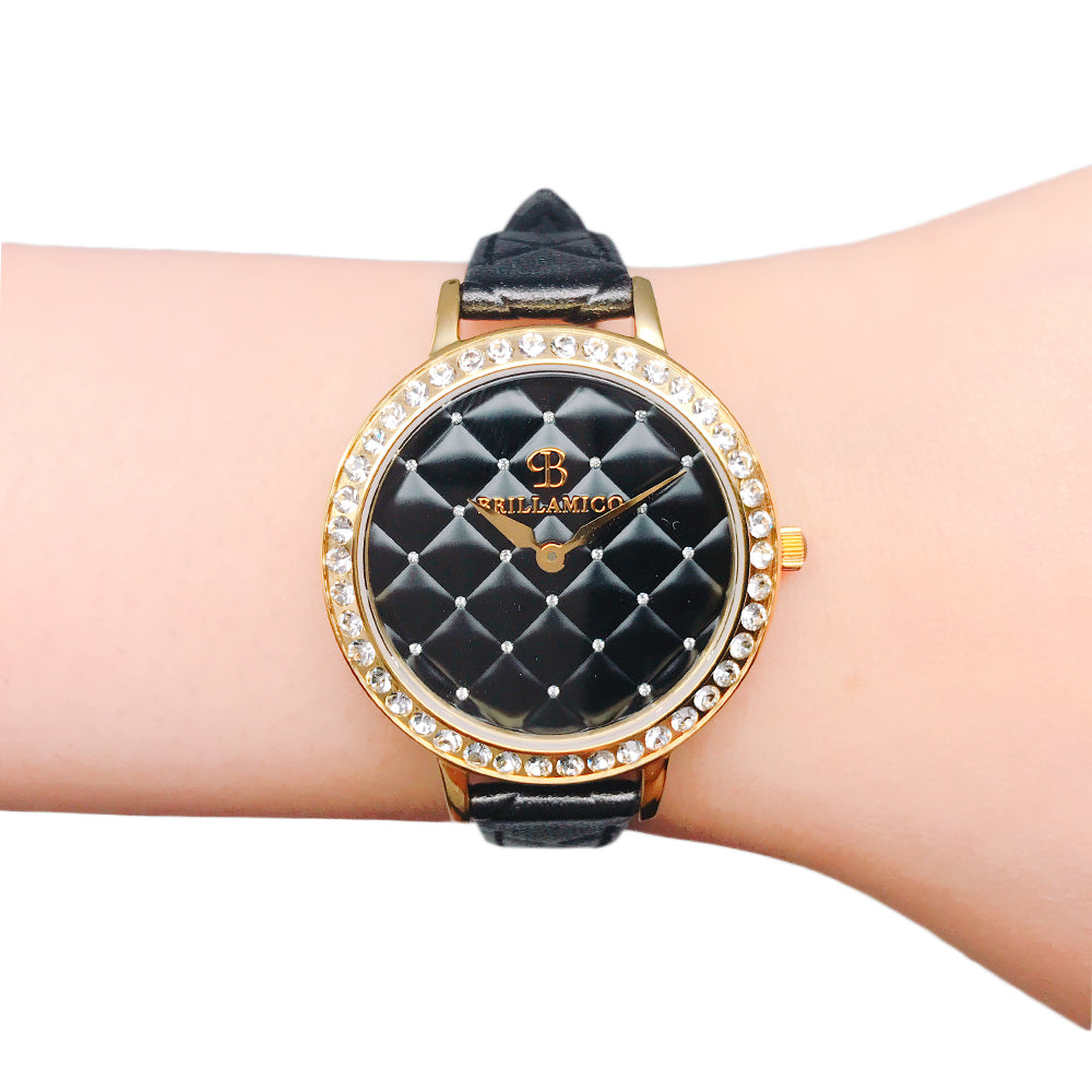 QUILT BLACK×GOLD <キルティングベルト>230124