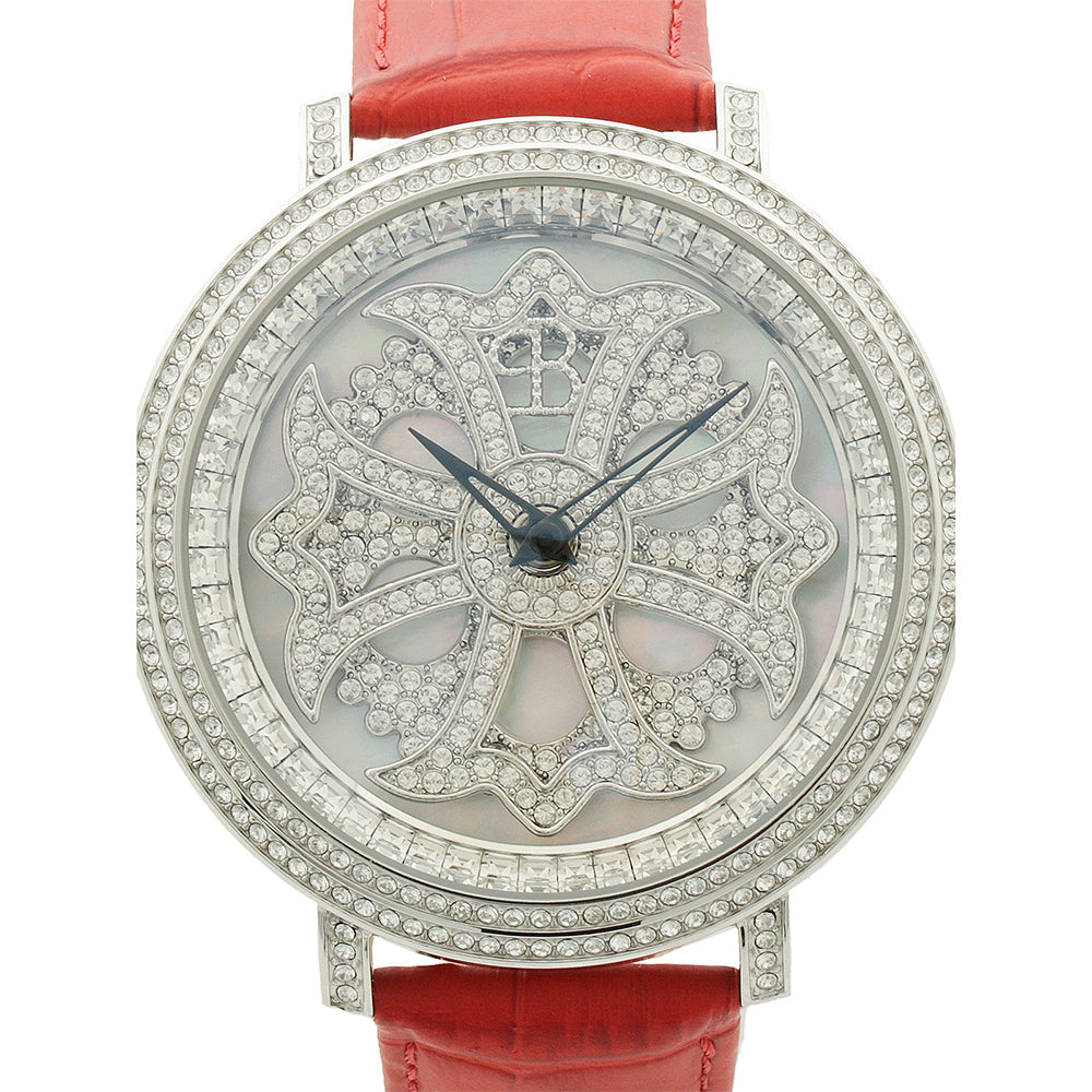 LILY 46MM RED×SILVER ＜革ベルト＞