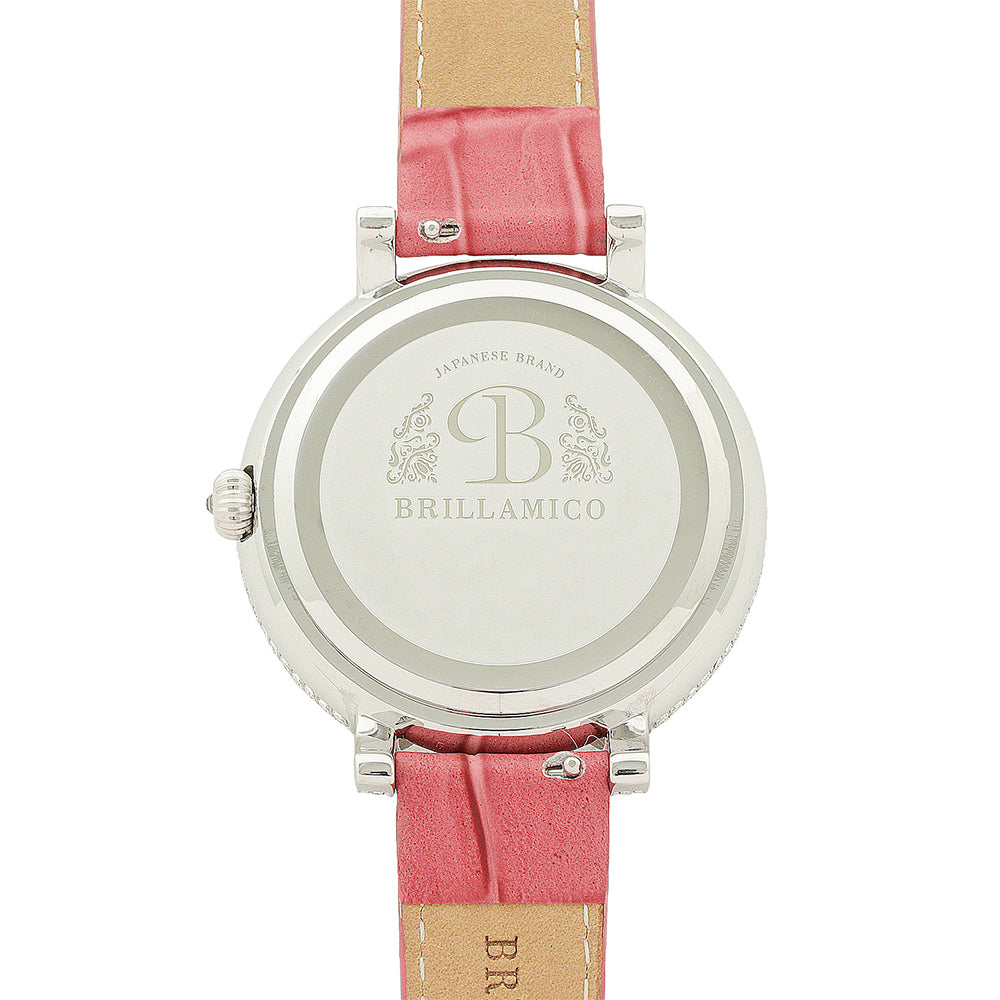 NUMBER 40MM PINK×SILVER <革ベルト>