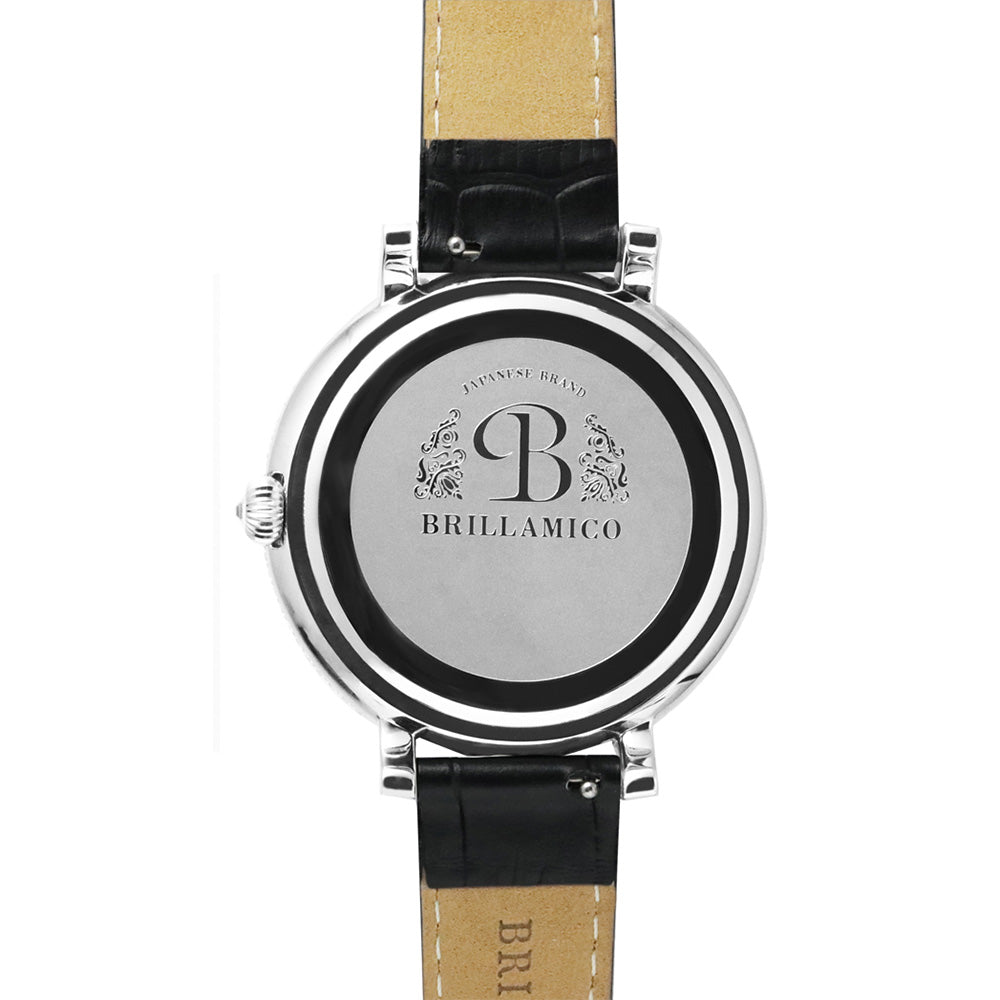NUMBER 40MM BLACK×SILVER <革ベルト>