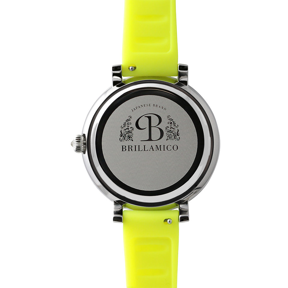NUMBER 40MM FRESH YELLOW×SILVER <シリコンベルト>