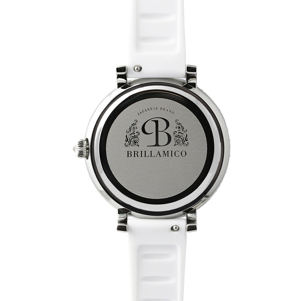 NUMBER 40MM WHITE×SILVER <シリコンベルト>