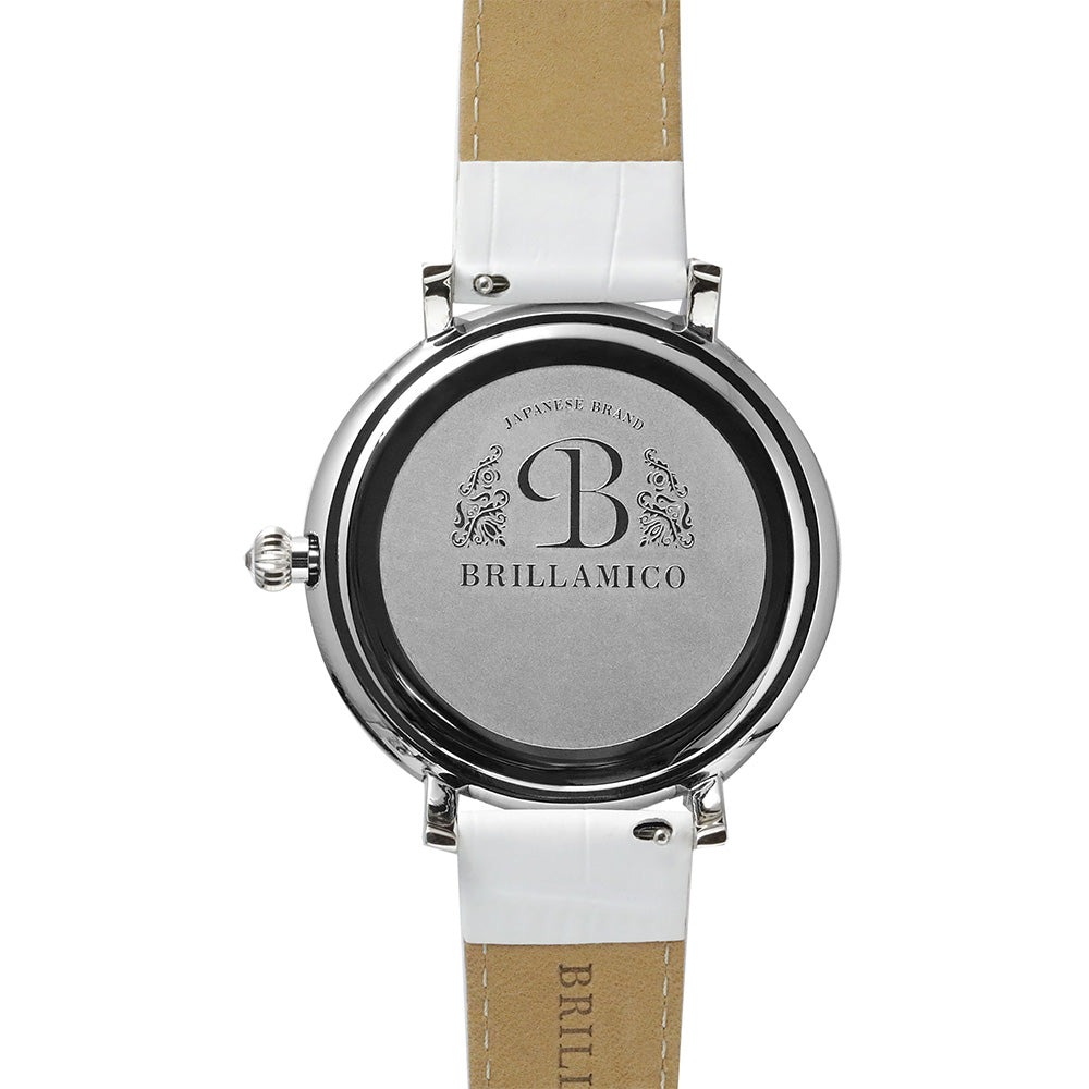 LILY 46MM WHITE x SILVER <革ベルト>