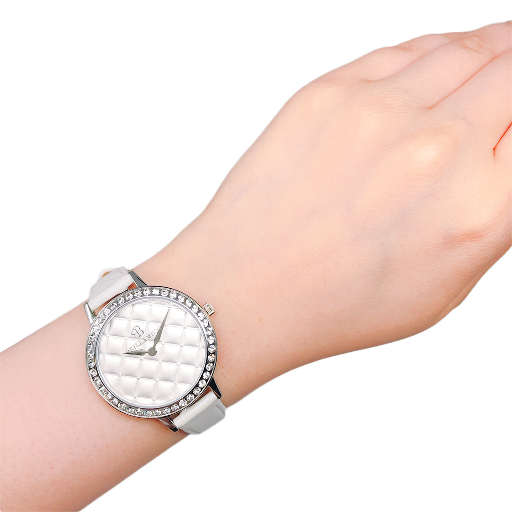 QUILT WHITE×SILVER <キルティングベルト>220531004