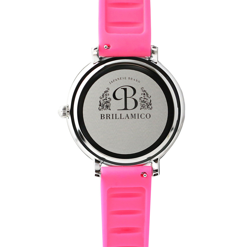 NUMBER 46MM FRESH PINK×SILVER <シリコンベルト>