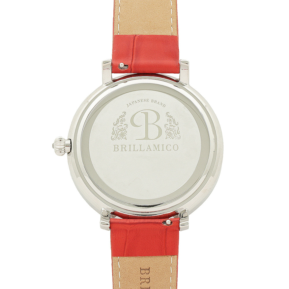 NUMBER 46MM RED x SILVER<革ベルト>