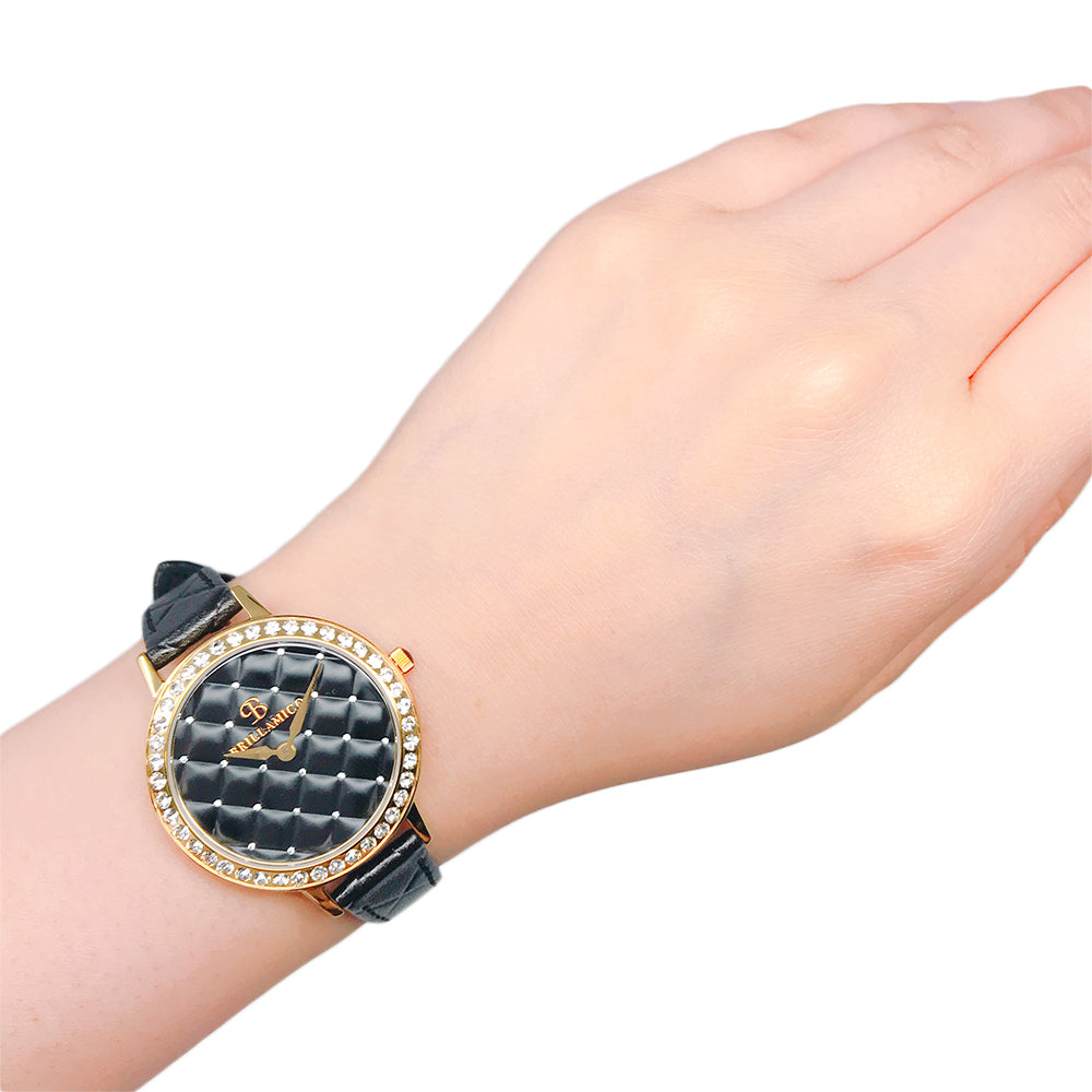 QUILT BLACK×GOLD <キルティングベルト>230124