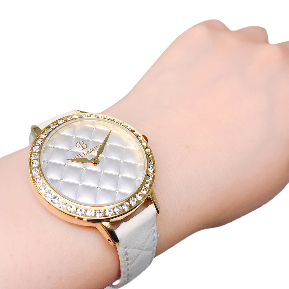 QUILT WHITE×GOLD <キルティングベルト>220531003
