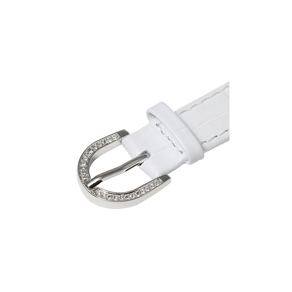 NUMBER 40MM WHITE×SILVER <革ベルト>