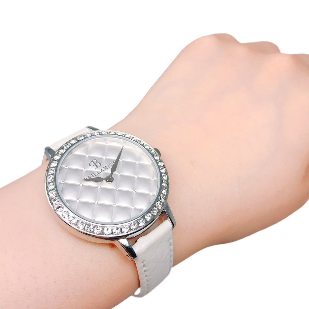 QUILT WHITE×SILVER <キルティングベルト>220531004