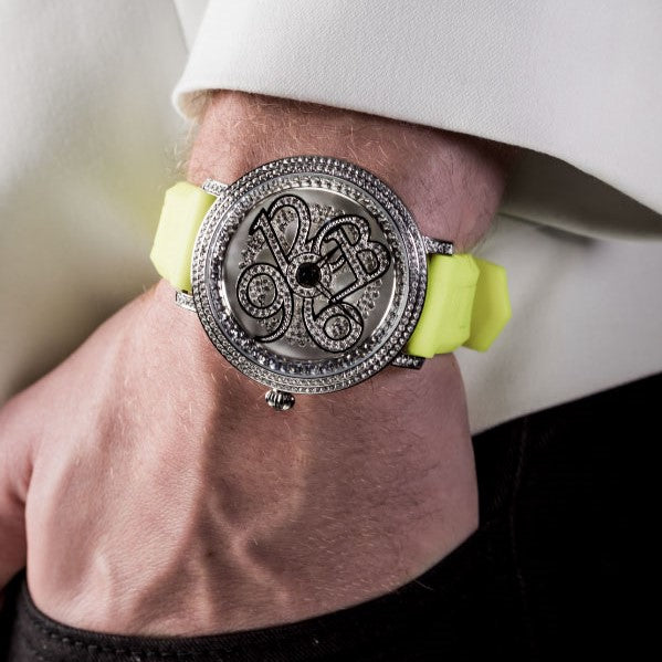 NUMBER 46MM FRESH YELLOW×SILVER <シリコンベルト>