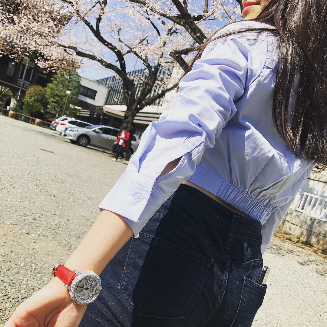 LILY 40MM RED×SILVER <革ベルト>