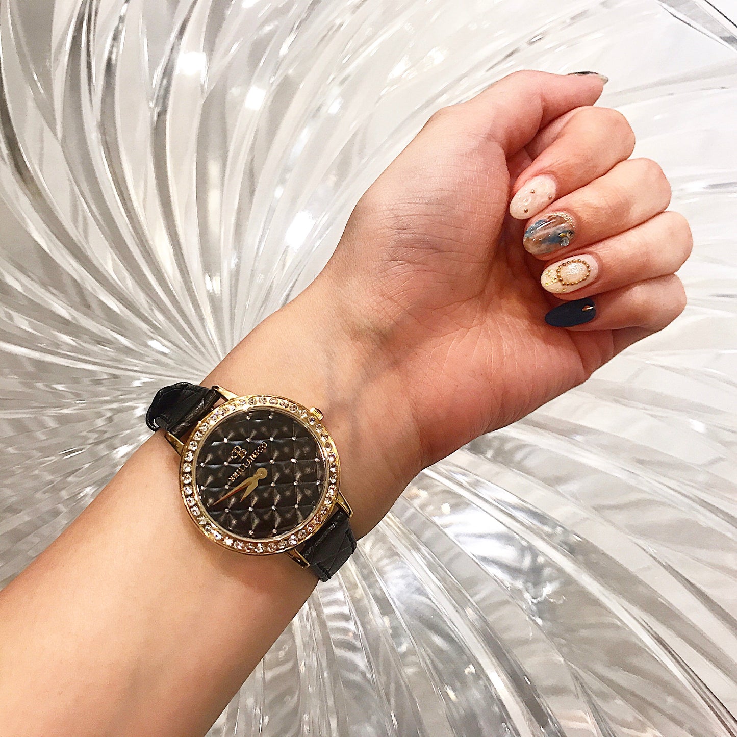 QUILT BLACK×GOLD <キルティングベルト>230124