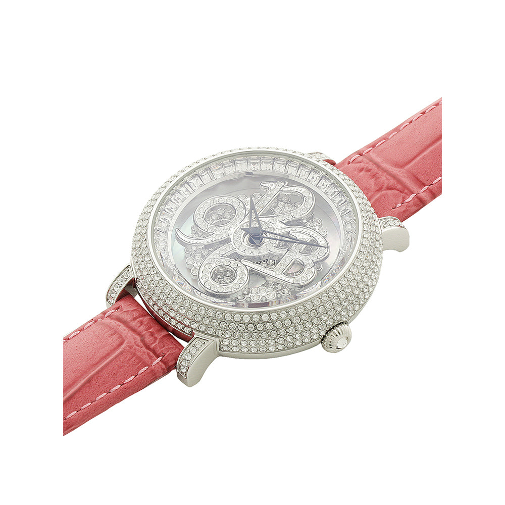 NUMBER 40MM PINK×SILVER <革ベルト>