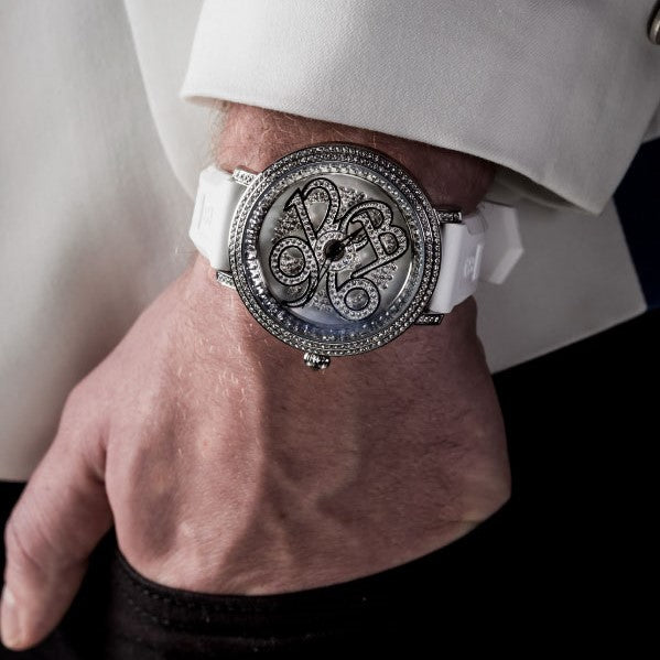 NUMBER 46MM WHITE×SILVER <シリコンベルト>