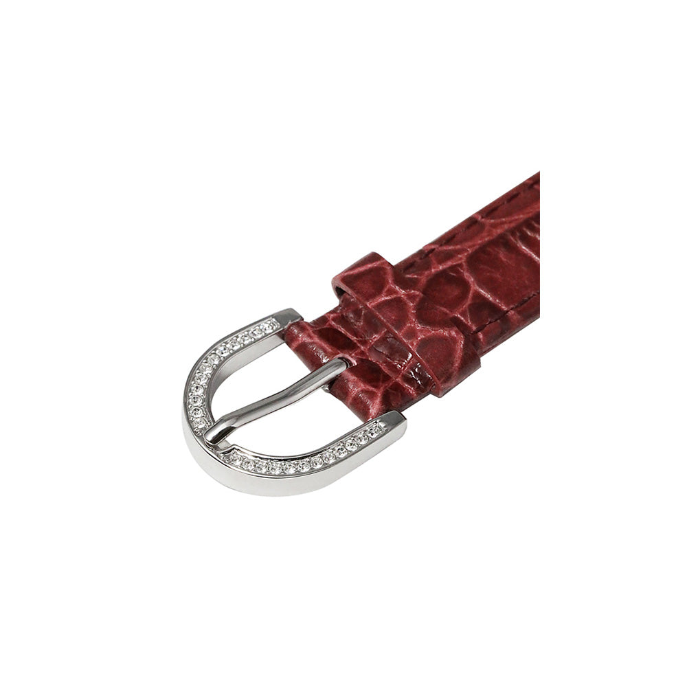 NUMBER 40MM ROUGE×SILVER <革ベルト>