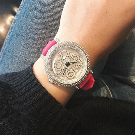 NUMBER 40MM FRESHPINK×SILVER <シリコンベルト>
