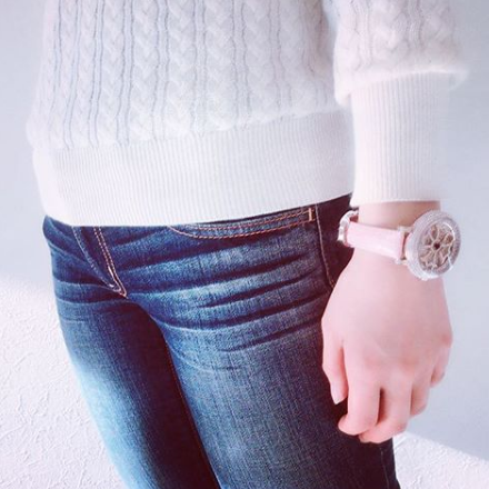 LILY 31MM PINK x SILVER<革ベルト>
