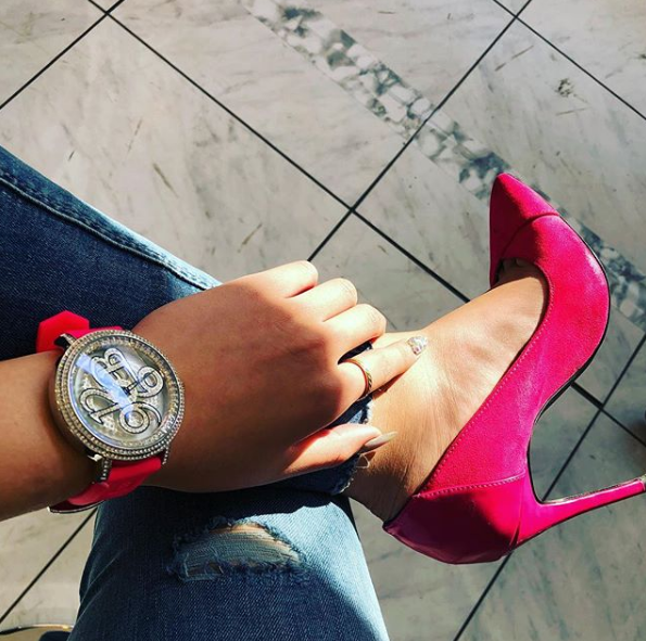 NUMBER 46MM FRESH PINK×SILVER <シリコンベルト>