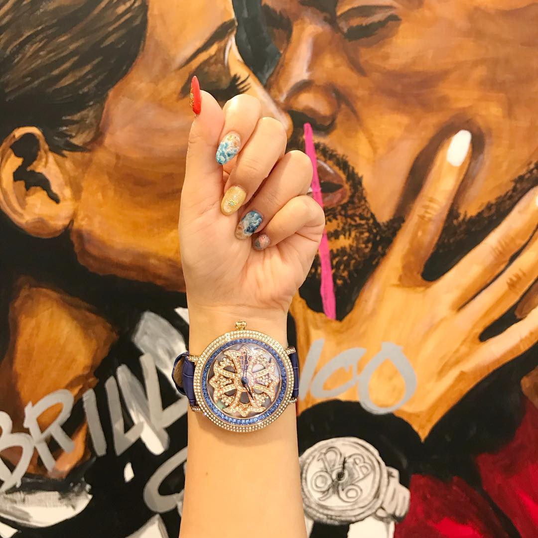 LILY 46MM BLUE x GOLD <革ベルト>