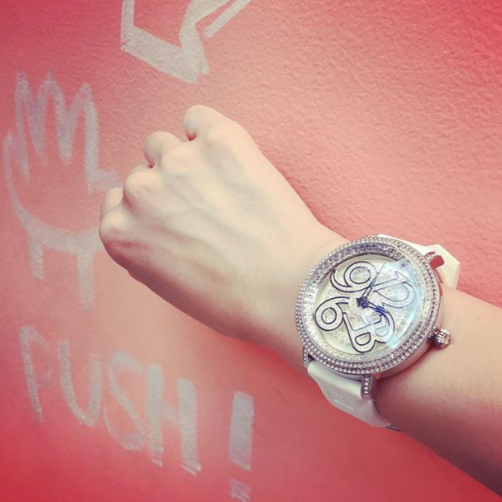 NUMBER 46MM WHITE×SILVER <シリコンベルト>