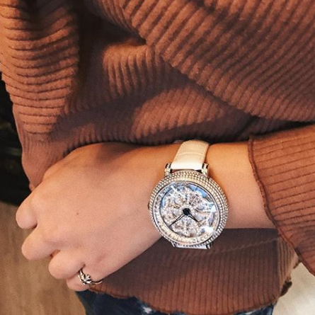 LILY 40MM WHITE x SILVER <革ベルト>